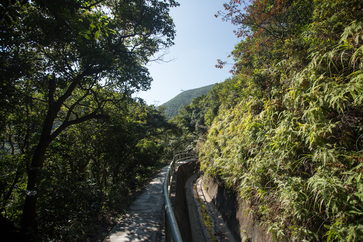 初段沿著引水道行走