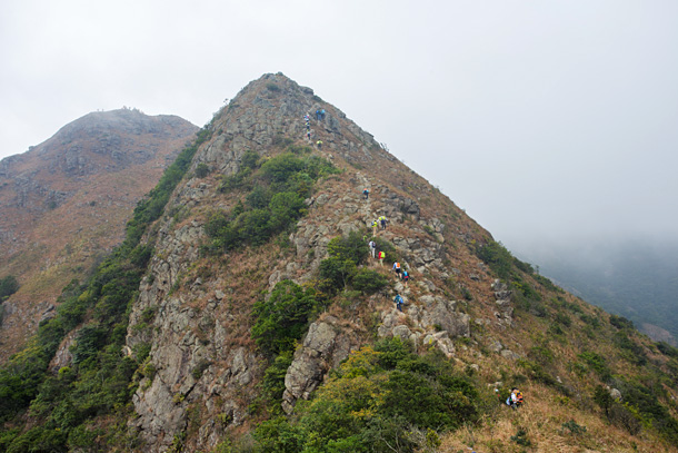 接中狗牙嶺，山客漸多