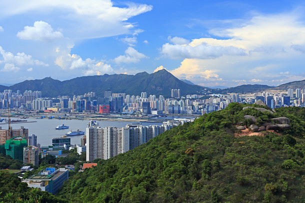 那邊是清晰可見的飛鵝山