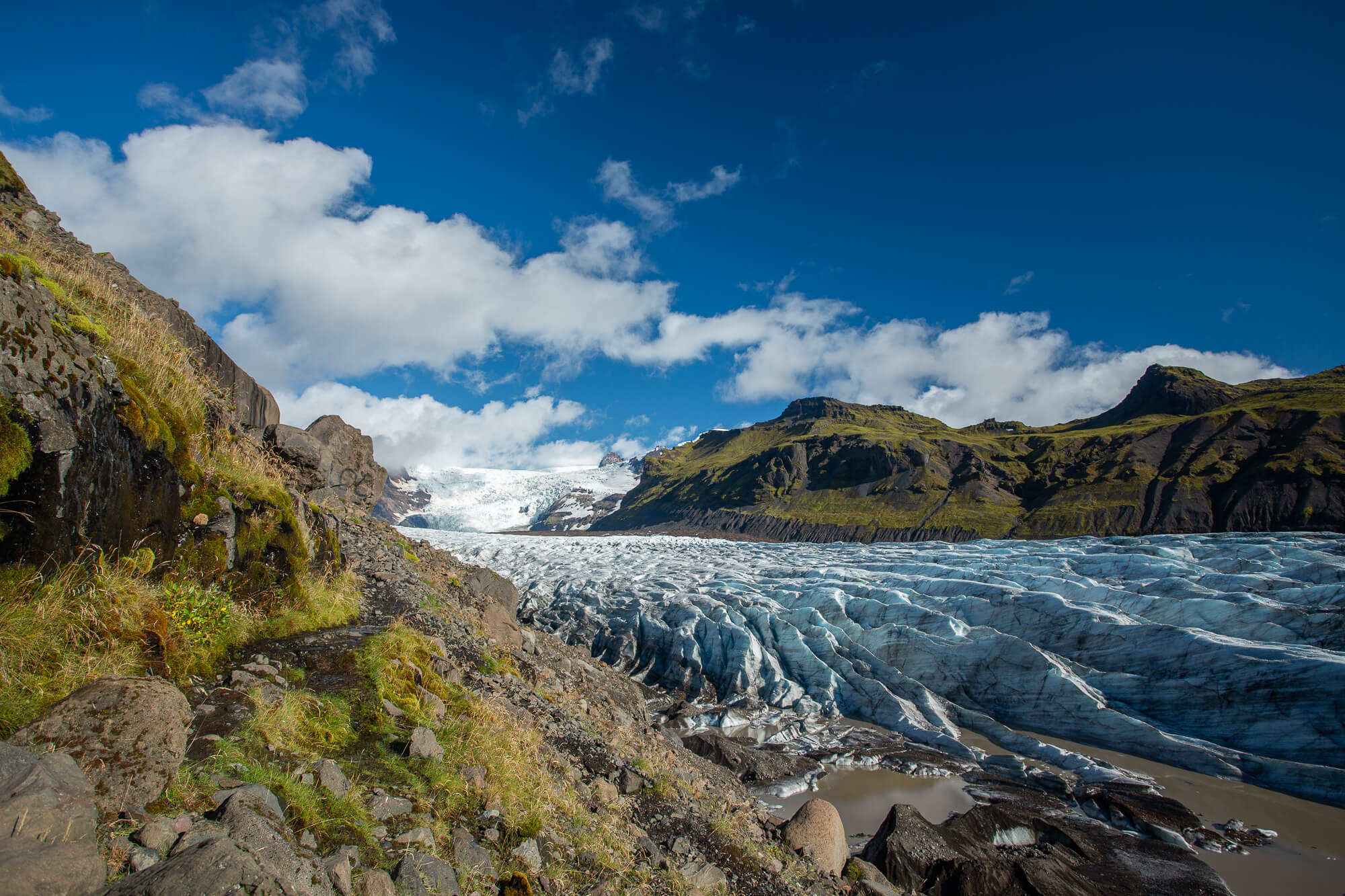 天晴的Svínafellsjökull，收穫大不同