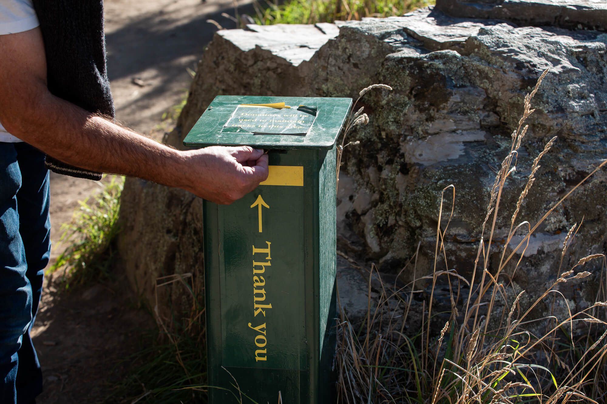 Mount John Summit Track 登山口的捐款箱——其實山徑需要很多資源維護